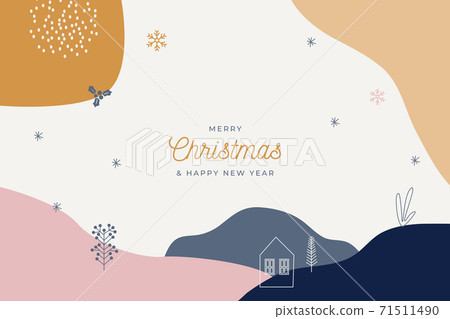 Winter Christmas Abstract Vector Background and Frame 71511490