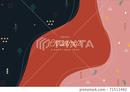 Winter Christmas Abstract Vector Background and Frame 71511492