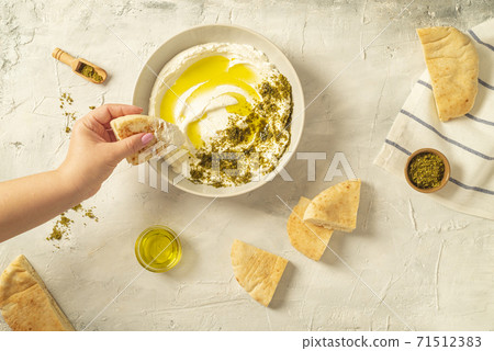Popular middle eastern appetizer labneh Popular middle eastern appetizer labneh 71512383