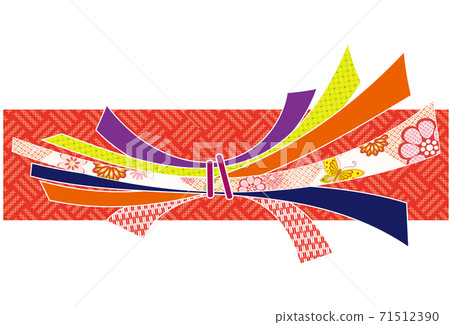 Bundled Noshi New Year's card template background material Bundled Noshi New Year's card template background material 71512390