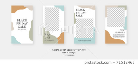 Social media template. Trendy editable social media stories template. Mockup isolated. Template design. Vector illustration. 71512465