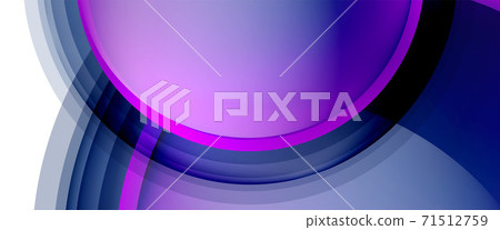 Circles and bubbles abstract background. Fluid liquid round shapes for web banner, app or poster 71512759