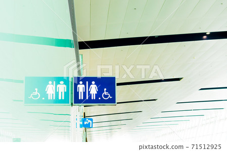 Toilet sign for Male, Female and Handicap with reflection 71512925
