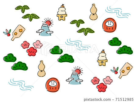 簡單的新年圖案背景 71512985