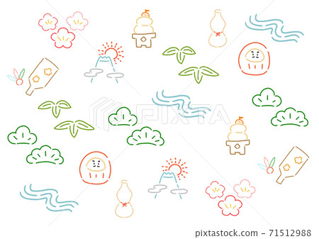簡單的新年圖案背景 71512988