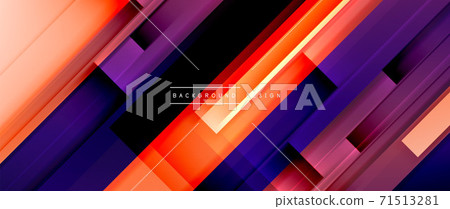 Dynamic lines on fluid color gradient. Trendy geometric abstract background for your text, logo or graphics Dynamic lines on fluid color gradient. Trendy geometric abstract background for your text, logo or graphics 71513281