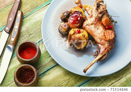 Baked hare or rabbit Baked hare or rabbit 71514846