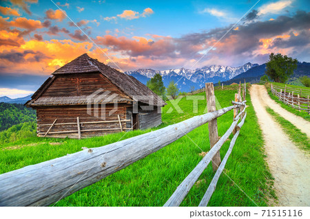 Fantastic alpine rural landscape near Brasov, Transylvania, Romania, Europe 71515116