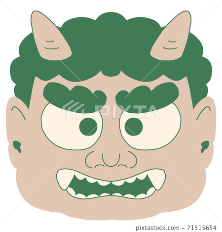 Two horned demons with green hair - Stock Illustration [71515654] - PIXTA