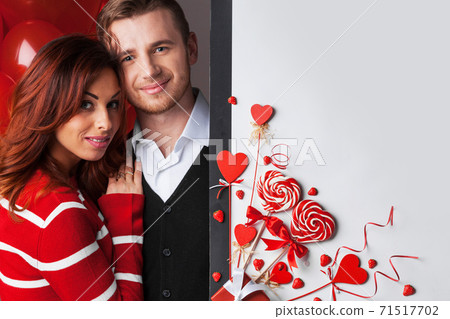 Couple with heart red decoration 71517702