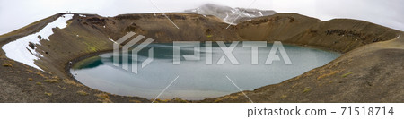 Lake in a Volcanic Cinder Cone at Krafla in Iceland 71518714