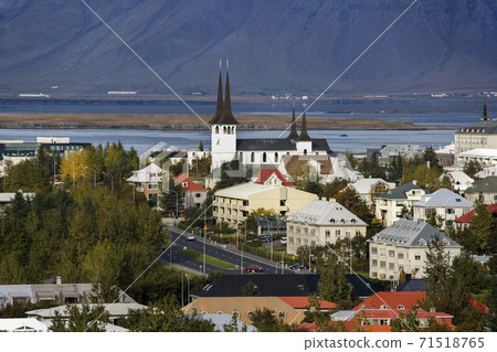 Overview of Central Reykjavik in Iceland 71518765