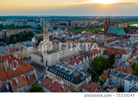 Aerial drone view on Opole town hall Aerial drone view on Opole town hall 71519147