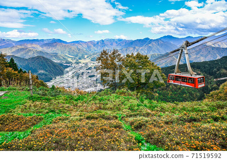 新潟越後湯澤湯澤湯高原高原阿爾卑斯山索道和阿爾卑斯山脈 71519592