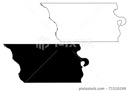 Douglas County, Nebraska (U.S. county, United States of America, USA, U.S., US) map vector illustration, scribble sketch Douglas map 71520299