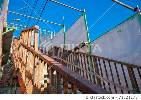 Painting renovation work Pedestrian bridge and temporary scaffolding 71521178