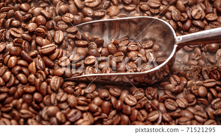 Close up of seeds of coffee. Fragrant coffee beans 71521295