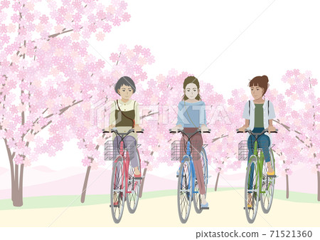 Women riding a bicycle Women riding a bicycle 71521360