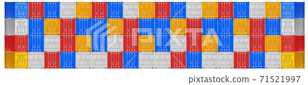 A high quality image of 10ft shipping containers on a white background. 71521997