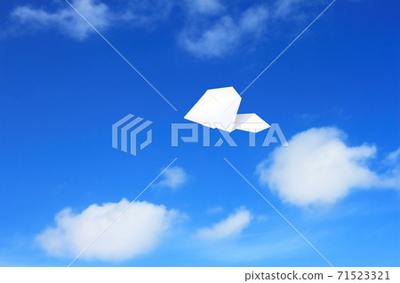 Paper airplane flying in the sky Paper airplane flying in the sky 71523321