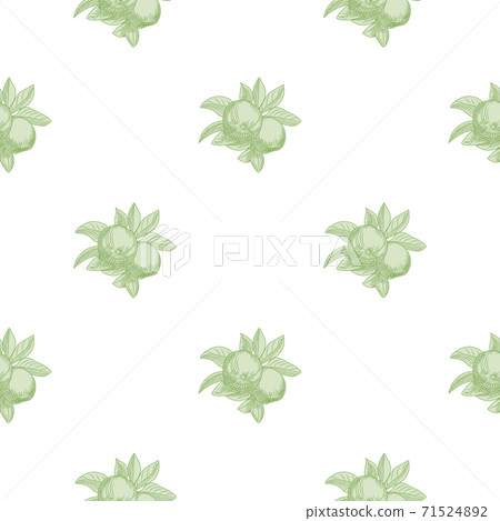 Green apples seamless pattern on white... - Stock Illustration ...