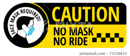 No mask no ride sign 71526613