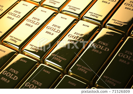 Gold bars or ingots in a row. Financial  and investment concept. 71526809