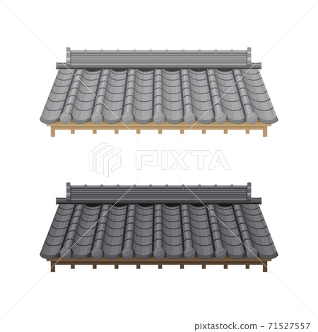 瓦屋頂圖集_亮暗_日式素材 瓦屋頂圖集_亮暗_日式素材 71527557