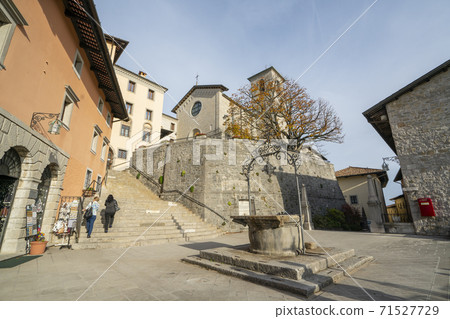 The sanctuary of the Blessed Virgin in Castelmonte, Italy. 71527729