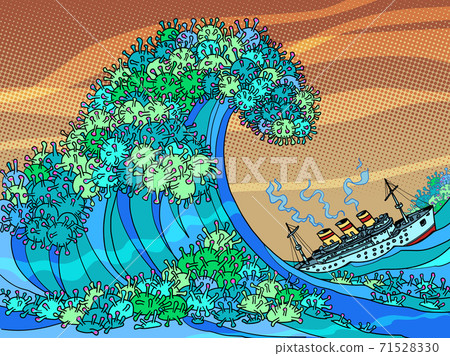 The covid wave of the coronavirus epidemic is sinking the ship of humanity 71528330