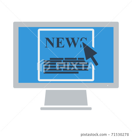 Monitor With News Icon Monitor With News Icon 71530278