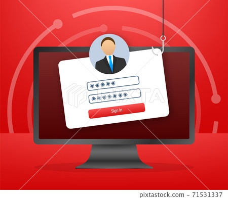 Fishing hook phishing hack username and password Vector Image