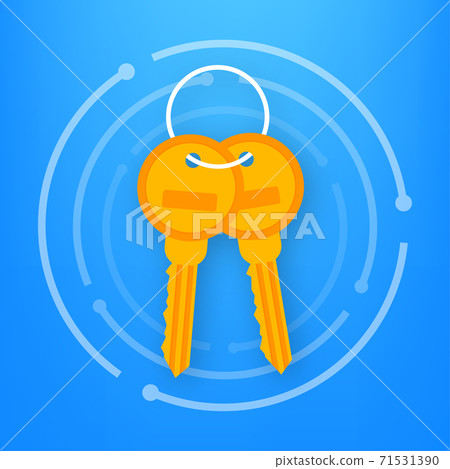 Bunch of Keys Icon on white background. Vector... - Stock Illustration ...