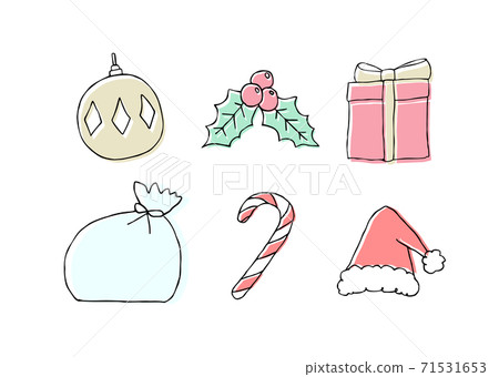 Hand-drawn illustrations of Christmas goods (color) Hand-drawn illustrations of Christmas goods (color) 71531653
