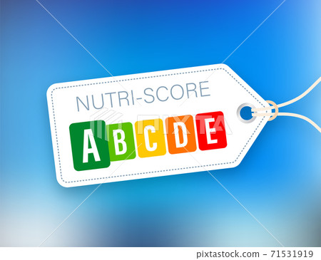 Nutri score for packaging design. Logo, icon, label. Vector stock illustration. 71531919