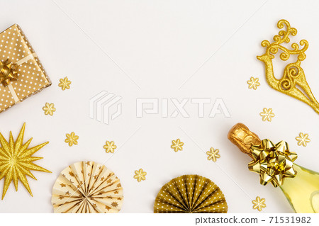 Festive white background with gold decoration Festive white background with gold decoration 71531982