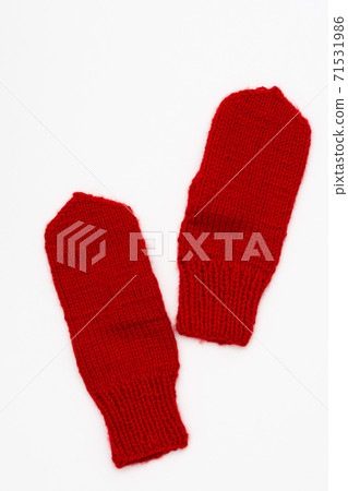 Pair of red mittens isolated Pair of red mittens isolated 71531986