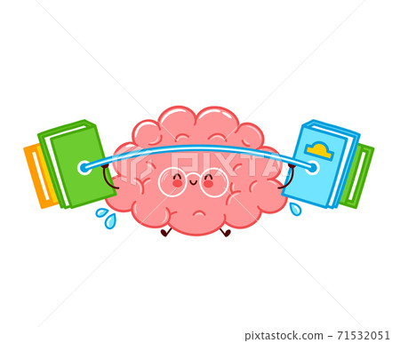 Cute funny human brain organ character 71532051