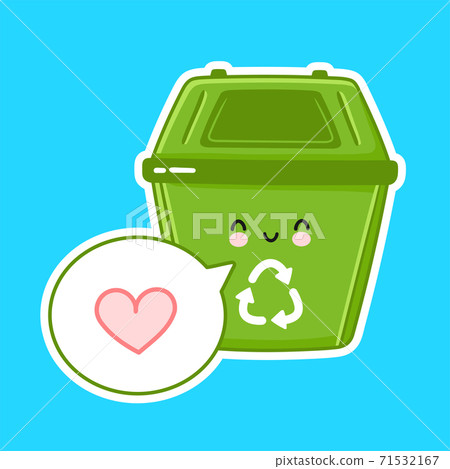 Cute happy funny thrash bin character Cute happy funny thrash bin character 71532167