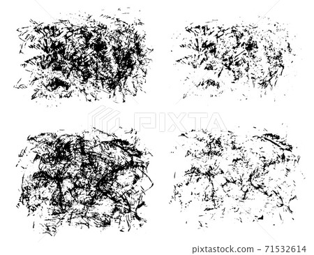 Set of expressive textured black ink stains Set of expressive textured black ink stains 71532614
