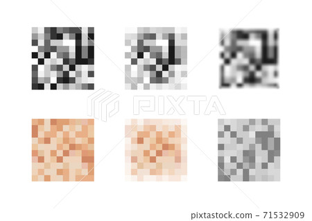 Collection Of Pixel Censor Blur Effect Stock Illustration