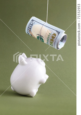 Piggy bank begging for dollars Piggy bank begging for dollars 71532953