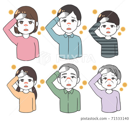 My family has a headache due to hay fever My family has a headache due to hay fever 71533140