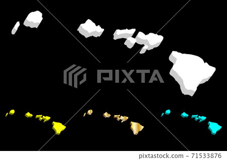 3D map of Hawaii - Stock Illustration [71533876] - PIXTA