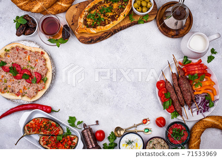 Traditional Turkish or Middle eastern dishes 71533969
