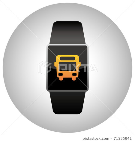 智能手錶巴士圖標矢量插畫 智能手錶巴士圖標矢量插畫 71535941