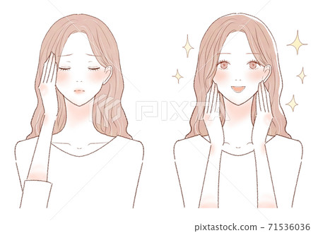 女人患頭痛前後 女人患頭痛前後 71536036