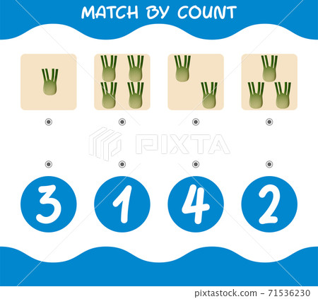 Match by count of cartoon fennels. Match and count game. Educational game for pre shool years kids and toddlers Match by count of cartoon fennels. Match and count game. Educational game for pre shool years kids and toddlers 71536230