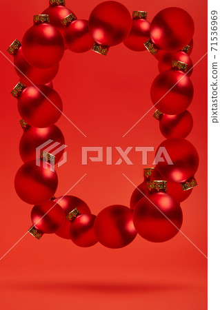 frame for the inscription on the background of Christmas toys frame for the inscription on the background of Christmas toys 71536969