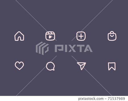 sns icon handwritten 71537989